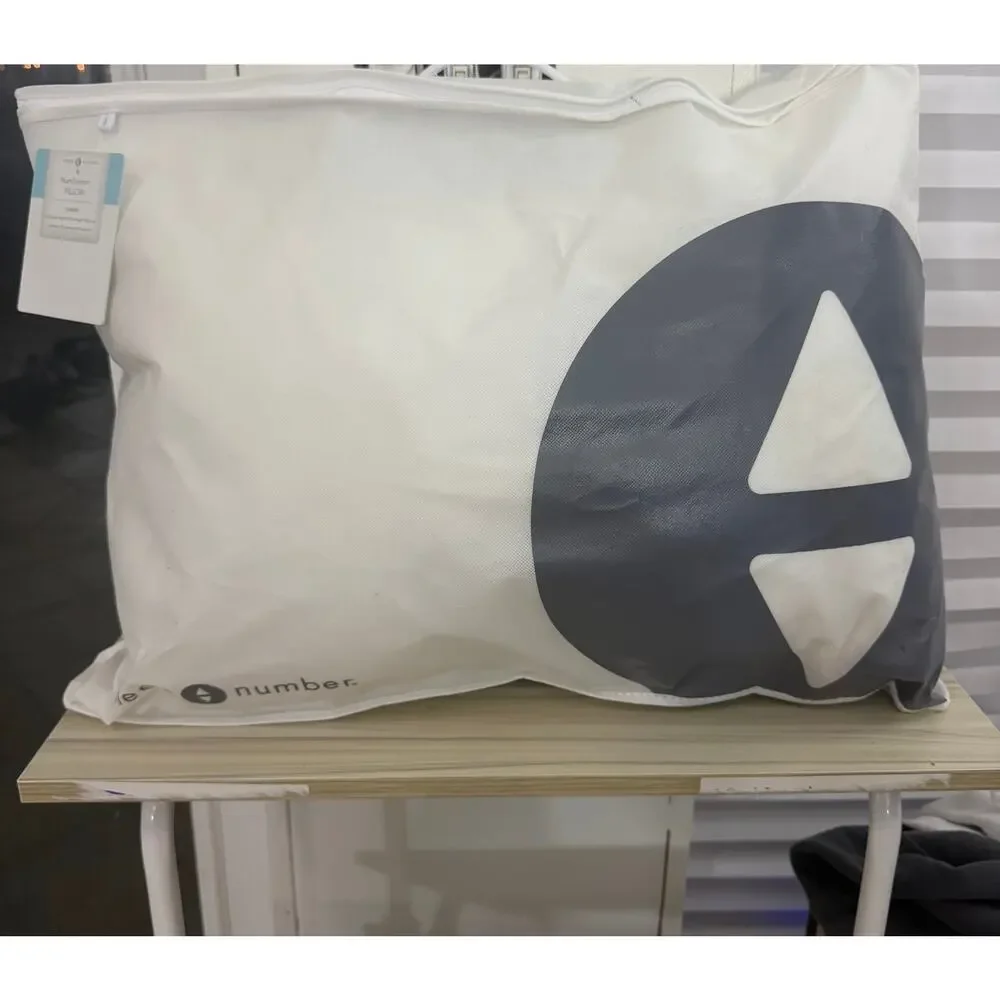 Sleep Number Plush Comfort Curved Pillow NEW With Protective Bag White Gray